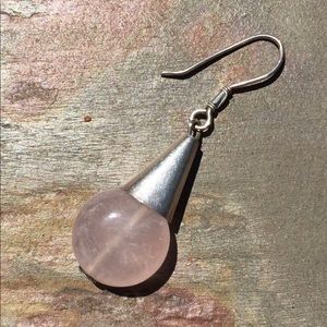 Jewelry - Rose quartz & sterling silver drop earrings Jewelry - Rose quartz & sterling silver drop earrings